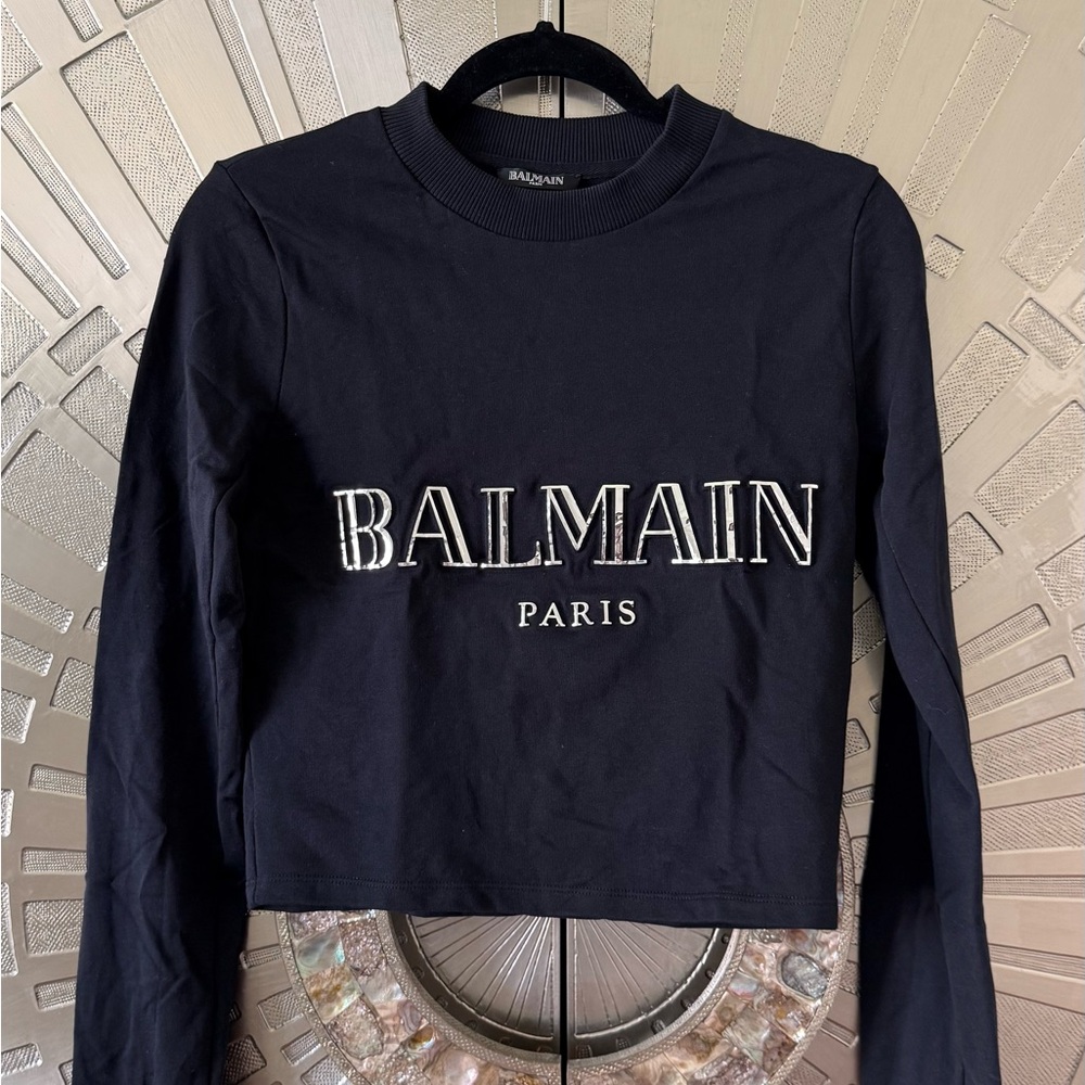 Balmain Paris Black Long Sleeved T-shirt
